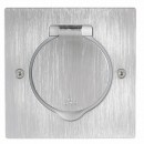 Prise de sol - Platinum - inox brossé - à équiper avec prise LEGRAND