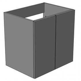 Meuble sous vasque 60 cm suspendu Angelo - 2 portes - Blanc brillant Néova