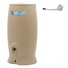 Récupérateur d'eau beige + kit collecteur - 500 litres  - Recup'O EDA PLASTIQUES
