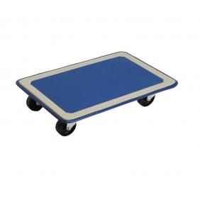 Plateau roulant acier - 750x490mm - Tapis bleu - Charge 150kg GUITEL HERVIEU