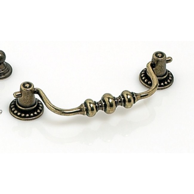 Poignée rustique - 2 attaches avec rosaces perlées - Zamak BRICOZOR