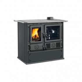 Cuisinière à bois en fonte - 8,8 kW - noir anthracite - Rosa 5.0 Steel LA NORDICA EXTRAFLAME