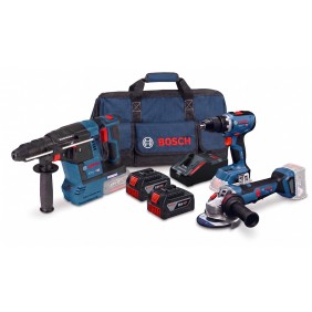 Pack 3 machines 18V + 2 batteries GBA 5Ah + sac de transport BOSCH