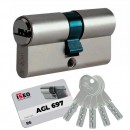 Cylindre double s'entrouvrant - variure AGL697 - laiton nickelé - ISR6 ISEO