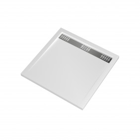 Receveur de douche extra plat blanc avec caniveau - 80 x 80 cm - Pure 2 AURLANE