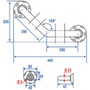 schéma Barre d' appui d' angle 135° chromé PELLET 43532 PELLET ASC