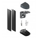 Lot gond + capot + crapaudine + 2 profils masquage portail battant - gris - 90 mm TIRARD