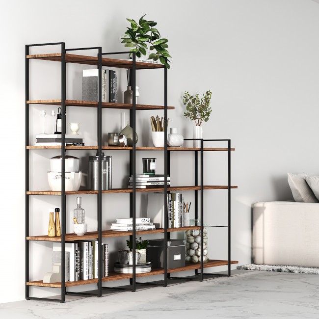 Structure pour étagère - montants en acier laqué noir - Lader - Bricozor.jpg EMUCA