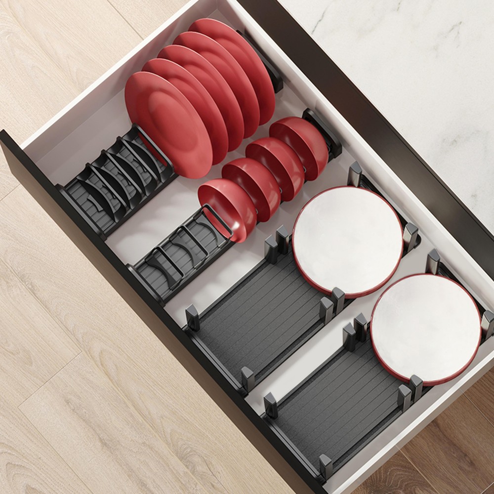 Porte-assiette pour tiroir Orderbox - 120x470mm - Gris - Alu et plastique
