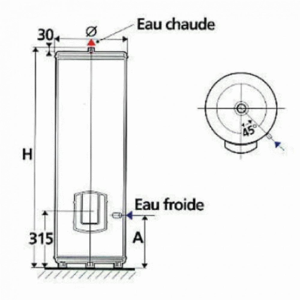 Chauffe-Eau Électrique Atlantic - CHAUFFÉO Vertical Socle TC - 300 L