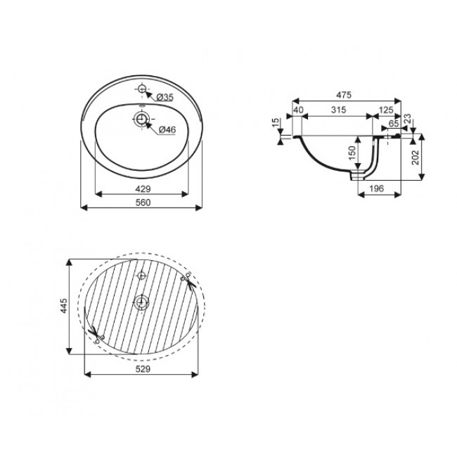 Vasque céramique à encastrer Sully SELLES