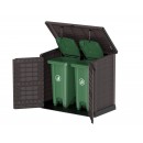 Garbage Box Shed Flat 1200L-Woodgrain - D  Brown - with Bin.196.jpeg DURAMAX