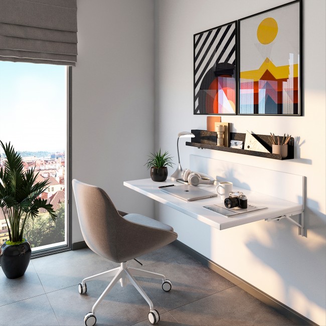 Console pliante - en acier laqué blanc - jeu de 4 - Bricozor.jpg EMUCA