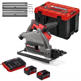 Pack scie plongeante Pro + 2 rails de guidage, coffret et starter kit 36V - Power X-Change EINHELL