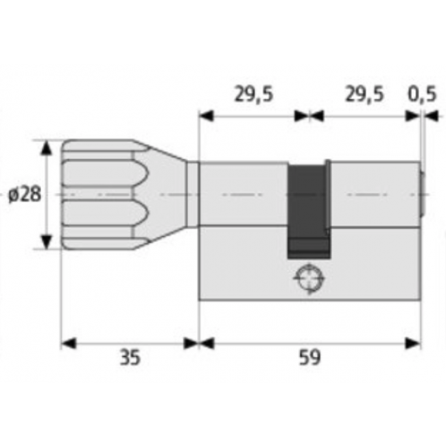 Schéma - Cylindre à bouton KXP20S ABUS