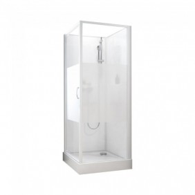 Cabine de douche 80x80 cm - porte pivotante - Izibox 2 LEDA