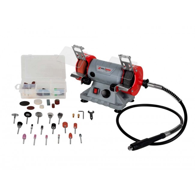 Mini touret double Ø 75 mm - 120W + accessoires - DSM7SET_230V - Bricozor 3.jpg HOLZMANN