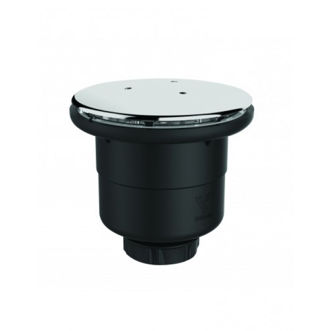 Bonde de douche Ø90 avec capot chromé - gros débit - sortie verticale VALENTIN