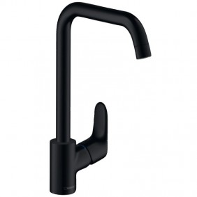Mitigeur d'évier - bec haut carré - Noir Mat - Focus HANSGROHE