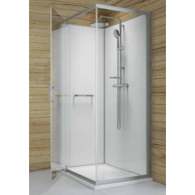 Cabine de douche Carrée - porte pivotante - Kara Minéral LEDA