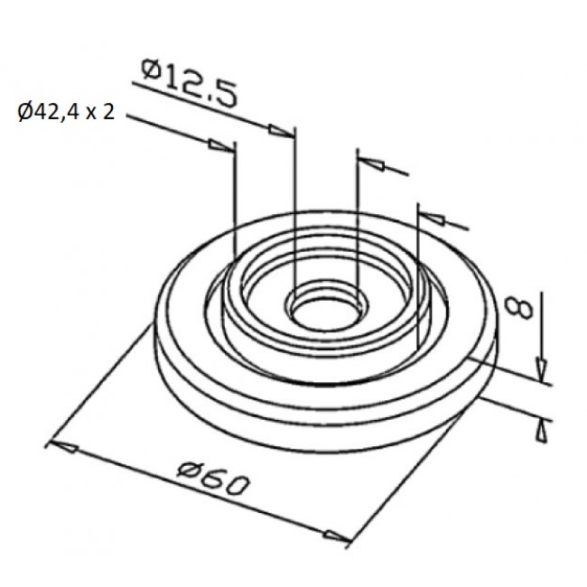 Rosace de finition - pour poteau d'escalier - inox - diamètre 42,4 mm - bricozor 2.jpg Design Production
