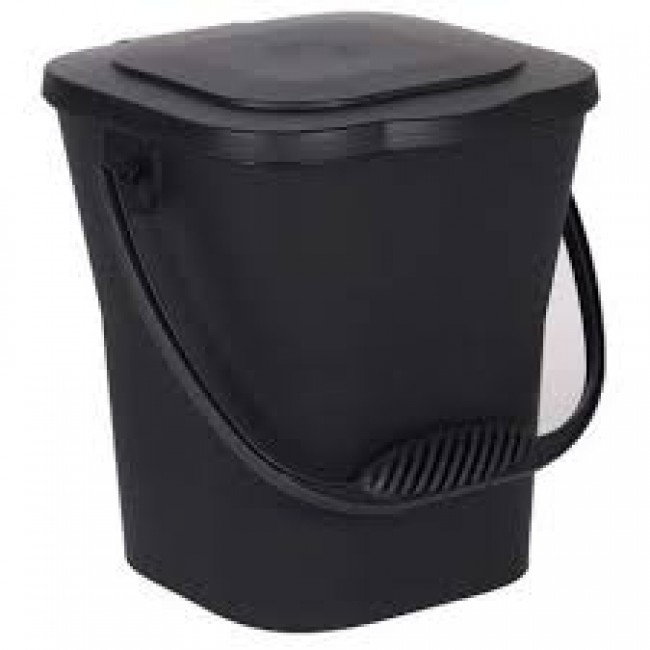 Poubelle Anthracite Poubelle Compost Accrochable 5L Anthracite - Repositionnable Plastique Homéa