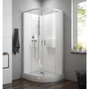 Cabine de douche - 1/4C 80x80 cm - portes coulissantes - Izibox 2 LEDA