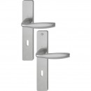 Poignées de porte sur plaque - New York - aluminium - aspect inox HOPPE