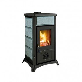 Poêle à bois en fonte et revêtement Pierre Naturelle - 6 kW - Gemma Petra LA NORDICA EXTRAFLAME