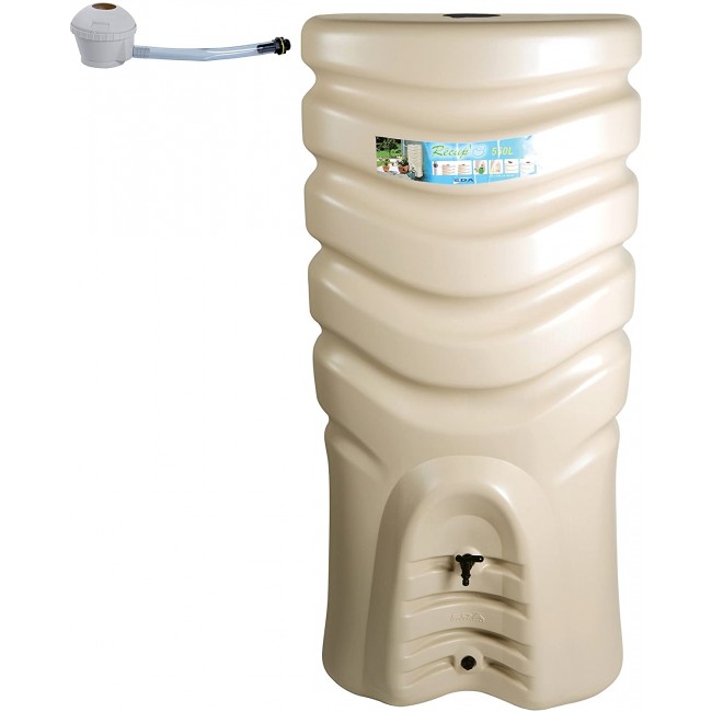 Récupérateur d'eau beige + kit collecteur - 550 litres  - Recup'O EDA PLASTIQUES