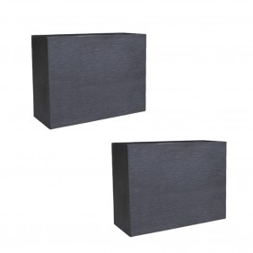 Lot de 2 Murets Loft L Graphit - double paroi - 46 litres - gris anthracite EDA PLASTIQUES