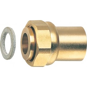 Raccord 2 pièces - à joint plat - pour robinet Gaz (JPG) - tube cuivre BRICOZOR