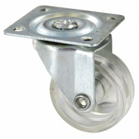 Roulette En L Pour Meuble - Capacité 120 Kg, Roue Silencieuse En PVC, Fixation Par Vis - Idéale Armoires, Tables, Bureaux