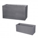 Lot Muret 116 L et Jardiniere 98 litres - Volcania  gris galet EDA PLASTIQUES