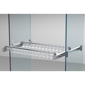 Porte-pantalons coulissant modulable - barres de support + 12 cintres AMBOS