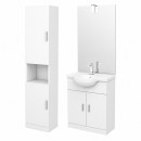 Pack meuble salle de bains avec vasque + miroir LED + colonne H182 cm AURLANE