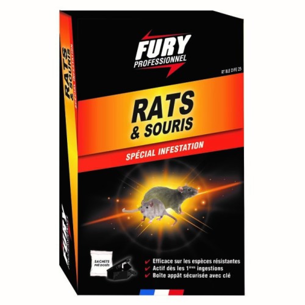 Fury rats et souris sachets unidose 6x25g - qualité professionnelle -  Champion Direct