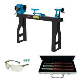 Pack tour à bois 1100W - 1100mm - TAB110 + coffret de gouges et lunettes OFFERTS LEMAN