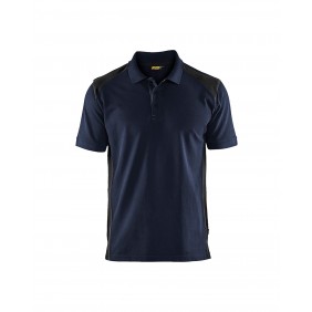 Polo de travail en coton piqué 3324 - bleu marine foncé et noir BLAKLADER