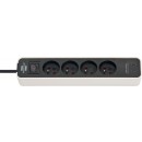 Bloc multiprise Ecolor avec interrupteur - 4 prises et 2 ports USB-C BRENNENSTUHL