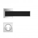Poignées de porte sur rosaces carrées R 53Q Torino - chromé et noir KARCHER DESIGN