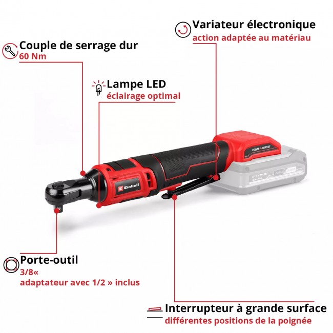 Clé à cliquet sans fil - 60 Nm - TE-RW 18:60 Li-Solo - Power X-Change - Bricozor 3.jpeg EINHELL