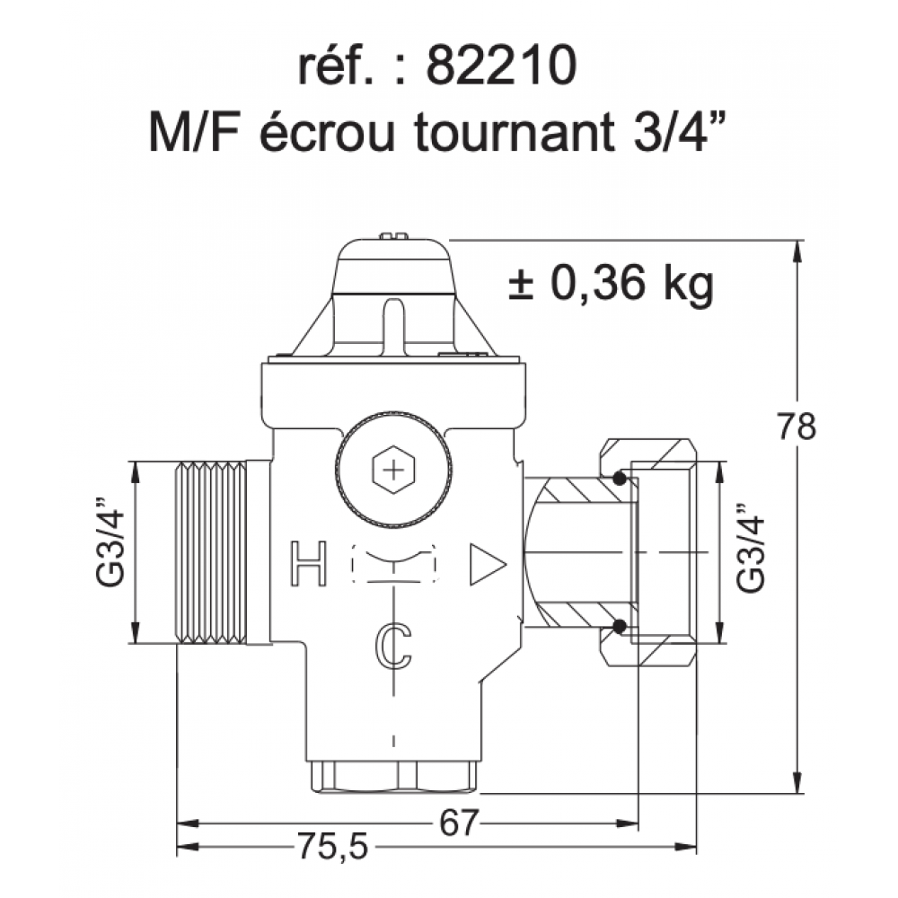 Réducteur de pression réducteur de pression à membrane 20 x 27