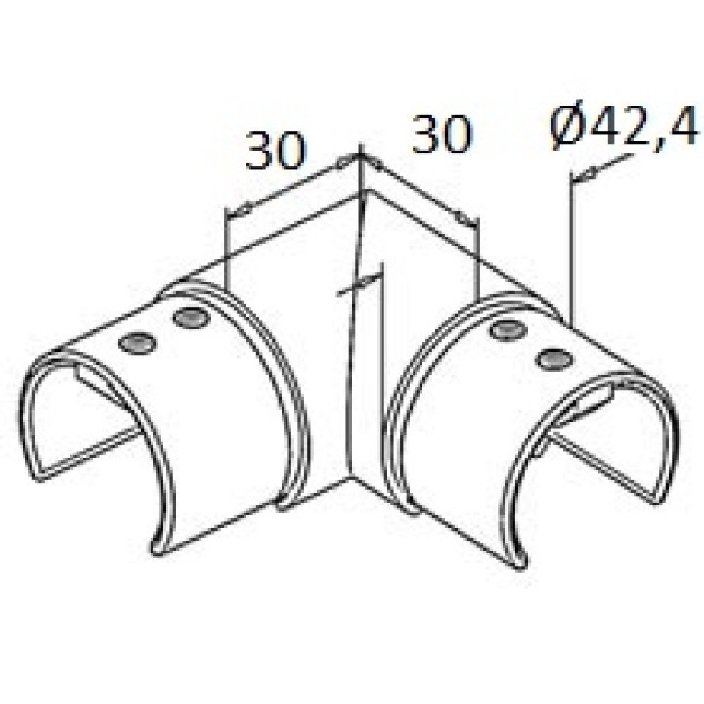 Raccord main courante - rond - diamètre 42,4 mm - inox 304 Design ...