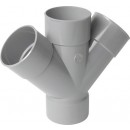 Culotte pvc 45° double parallèle femelle-femelle-femelle NICOLL