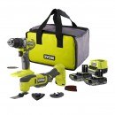 Perceuse-visseuse à percussion 18V One+ - 2 Batteries 2,0Ah - Chargeur - Multitool OFFERT RYOBI