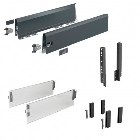 Kit tiroir verre DesignSide ArciTech - côtés H126 mm - pour dos H250 mm HETTICH