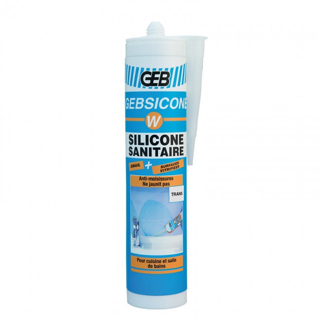 Mastic Silicone Sanitaire - Acétique - Gebsicone W GEB | Bricozor