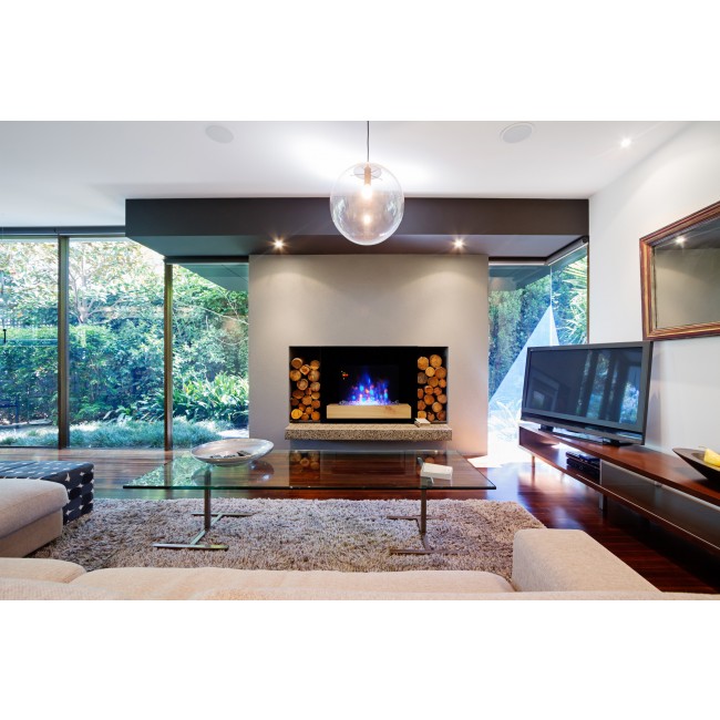 Cheminee electrique Chemin'Arte Fire Wood flamme bleu en situation.jpg CHEMIN' ARTE