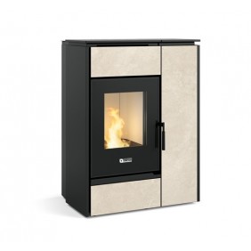 Poêle combiné granulés et bois - 10 kW - Grès Ostuni - Margaret LA NORDICA EXTRAFLAME